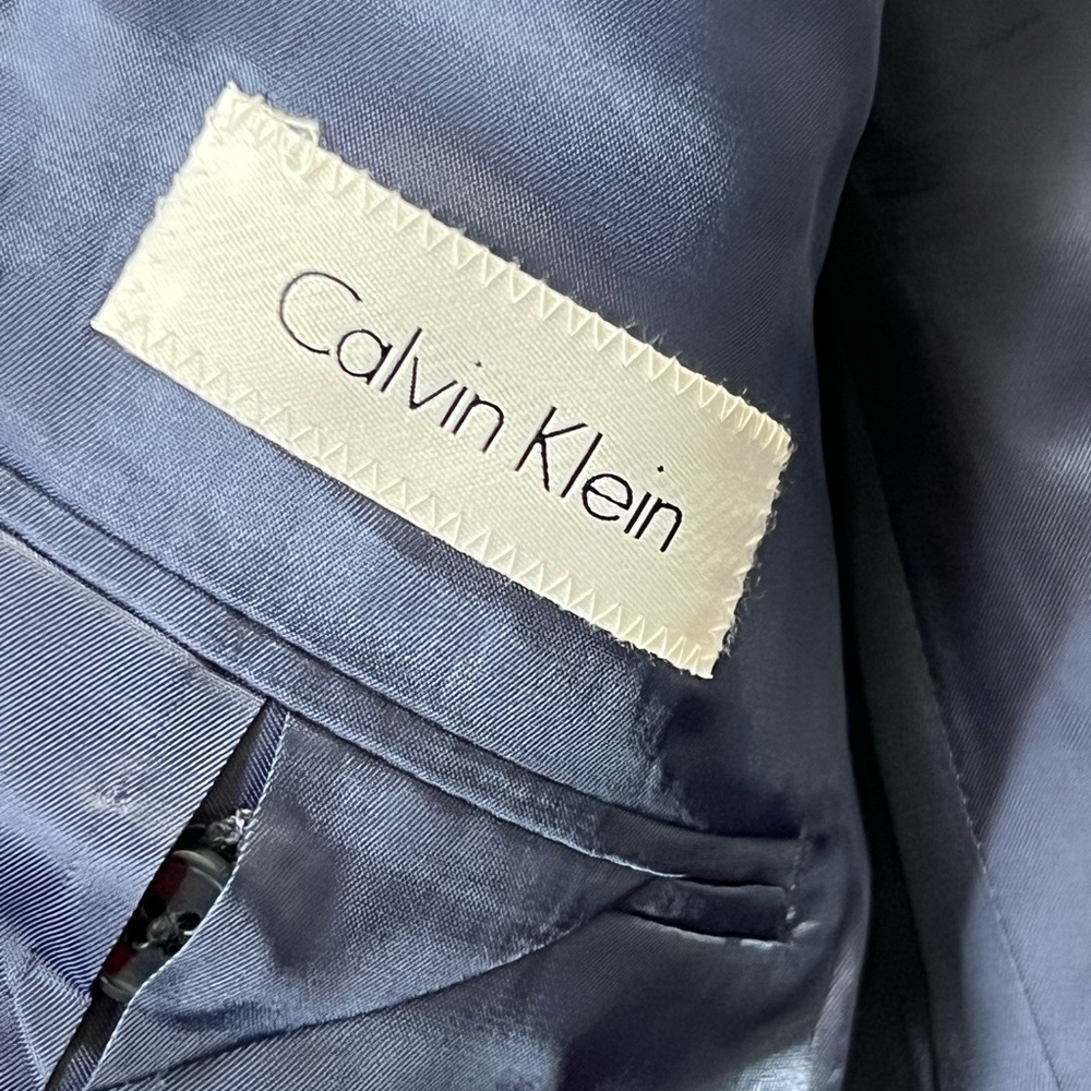 CALVIN KLEIN Wool Blue Sport Coat with Notched Lapels Size 40R NWOT - Picture 5 of 8